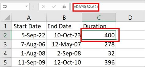 excel formula to subtract working days from date