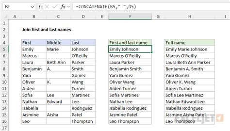 excel formulas concatenate first and last name