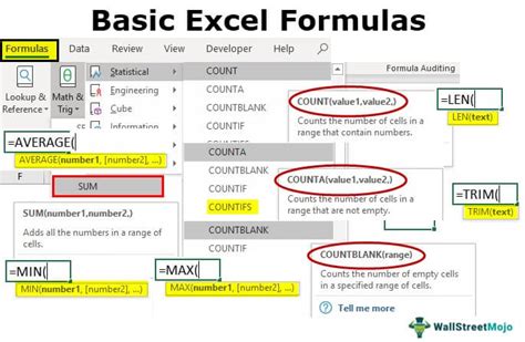 excel formulas for beginners with examples