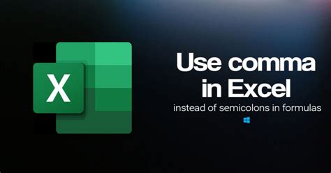 Excel Formulas Use Semicolon Instead Of Comma