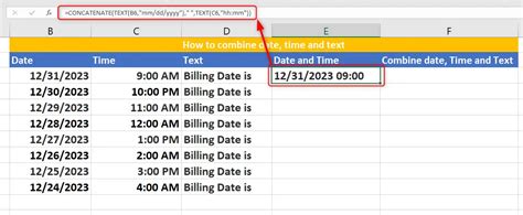 excel function combine date and time