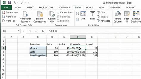 5 Ways to Minus in Excel