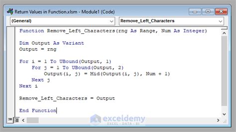 excel function return array vba