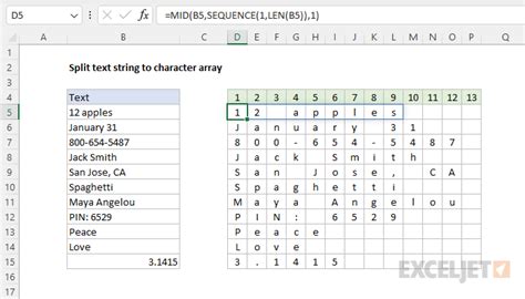 excel function split string to array