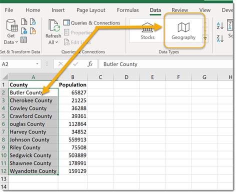 Excel Geography Data Type Source