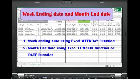 excel get end of week from date