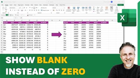 excel hide 0 if blank