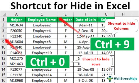 Excel Hide Shortcut