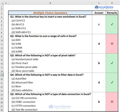 Excel High School Online Questions With Answers Flashcards