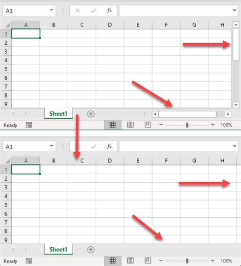 Excel Horizontal Scroll Missing