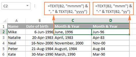 excel how to change date to year