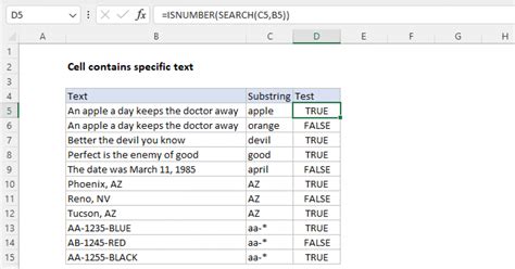 Excel If Cell Contains Text Formula