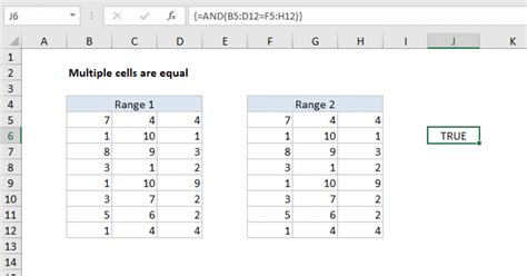 excel if multiple cells are equal
