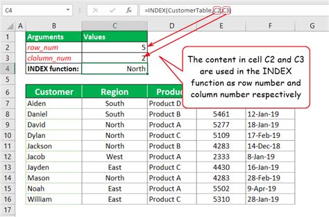 excel index function