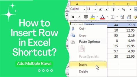 Excel Insert Rows Shortcut