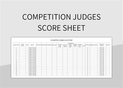 Excel Judging Template