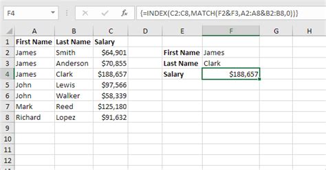 excel lookup to match two columns
