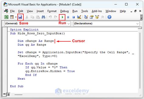 excel macro hide rows with zero values