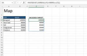 excel map values to range