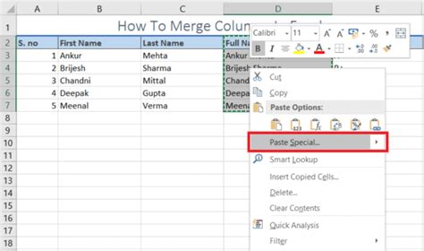 Merge Excel Columns Easily