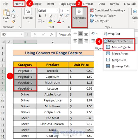 excel merge greyed out