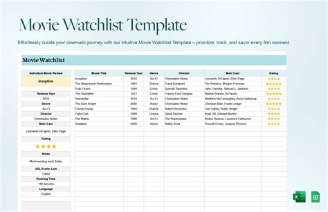 Excel Movie Database Template - Erolepa
