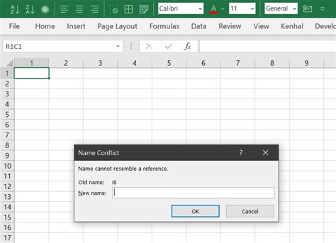 excel name cannot resemble a reference