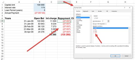 Excel Negative Numbers in Brackets