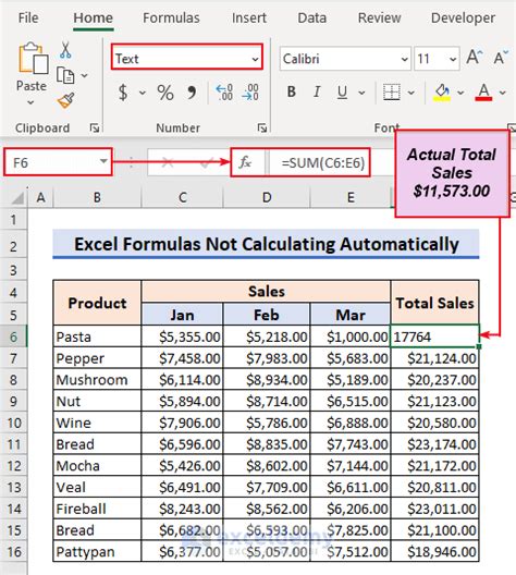 Excel Not Automatically Calculating