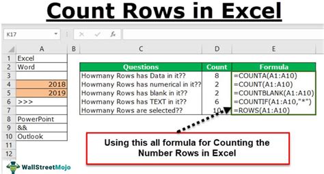 excel not counting rows
