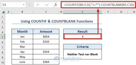 excel not equal to blank cell