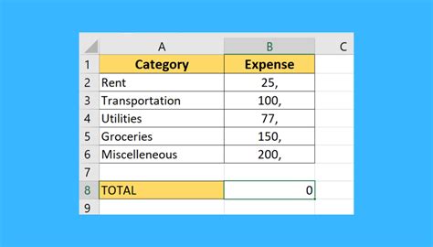 excel not summing cells with formulas