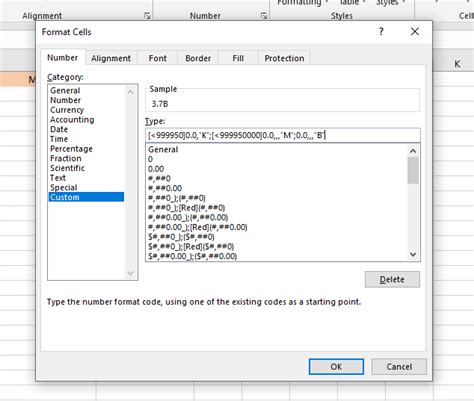 excel number format billions