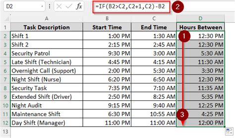 Excel Opening Times