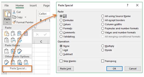 excel paste formula only shortcut key