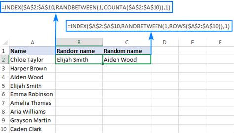 Excel Pick Random Number