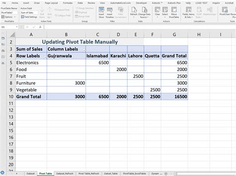 excel pivot table change data range