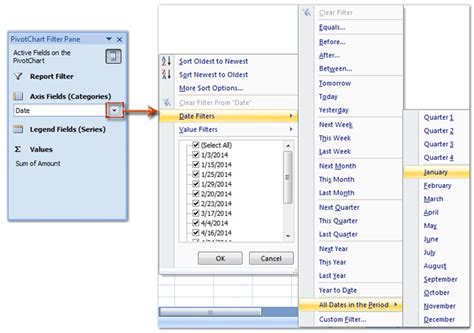 excel pivot table filter by month
