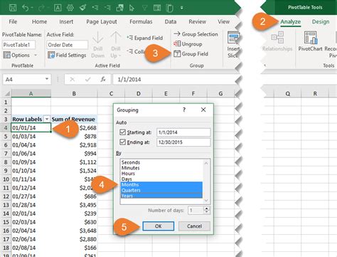 excel pivot table group by month not working
