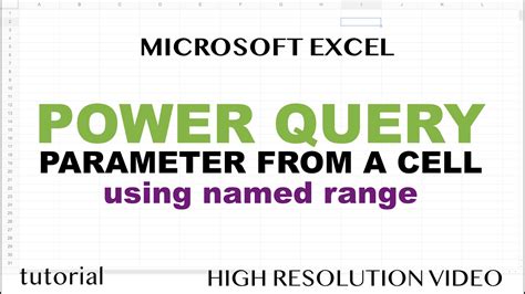 excel power query parameter from cell value