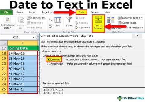 excel read date as text