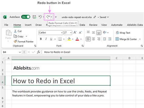 5 Excel Redo Tips