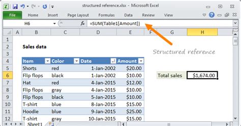 Excel Reference Value From Table