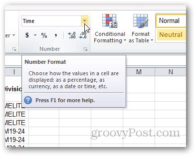 excel refresh cells after formatting