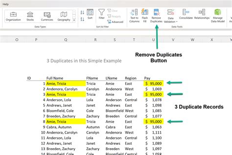 excel remove duplicate data using formulas