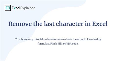 Excel Remove End Characters