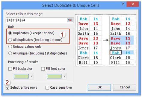 excel remove entire rows based on duplicates in one column
