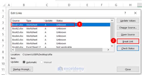 excel remove external data connections
