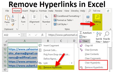 excel remove hyperlink formatting