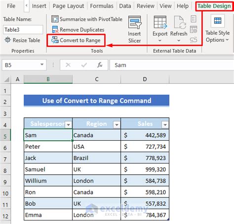 Excel Remove Table Name Manager